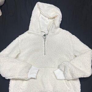 Cozy White Sherpa Hoodie Sweater